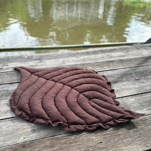 Meditation Pillow, Garden Decoration, Recycled Latex, Hand-Made, Large Leaf-Shape